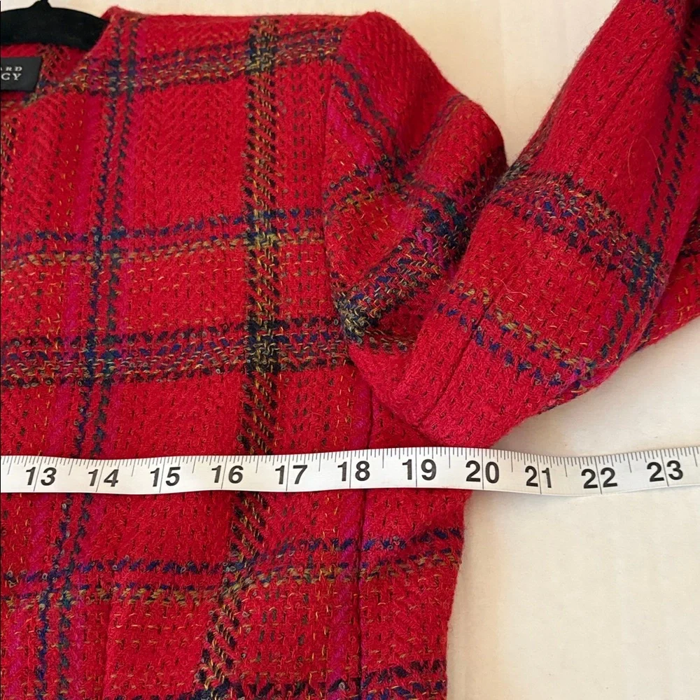 Ellen Tracy Vintage Wool Blend Jacket Red Plaid Chained Link  Retro Buttons, 8 - Picture 10 of 10